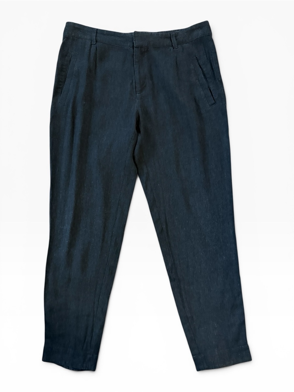 A.P.C. Viscose/Linen Blend Tapered Trousers Button Hem Size French 40 US 8